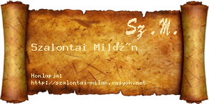Szalontai Milán névjegykártya