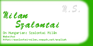 milan szalontai business card