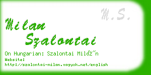 milan szalontai business card